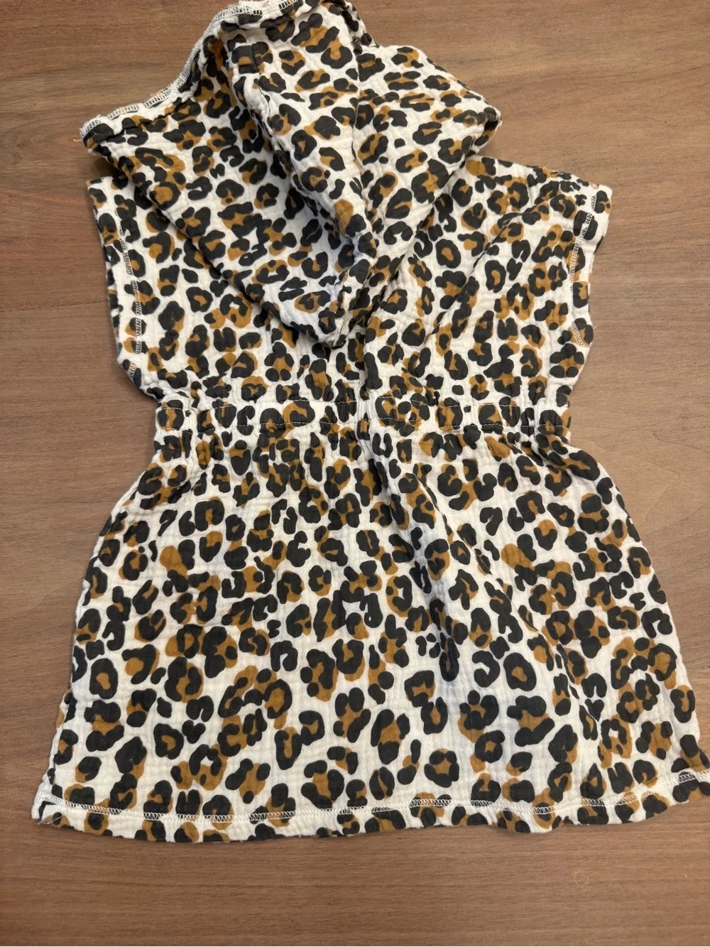 Mud Pie Leopard Print Hooded Cover-Up Dress | 12-18M